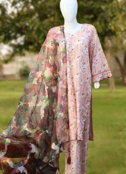 3 Piece Printed Lawn - Unstitched